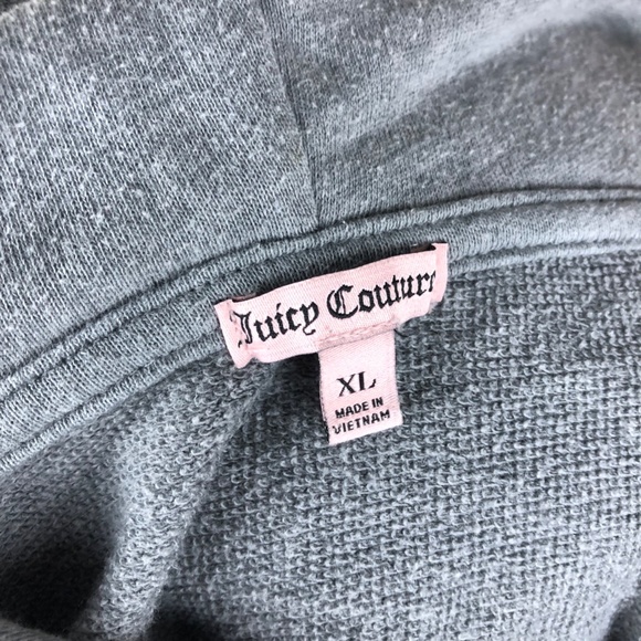 JUICY COUTURE Logo Crop Hoodie Gray Size XL - Picture 6 of 7